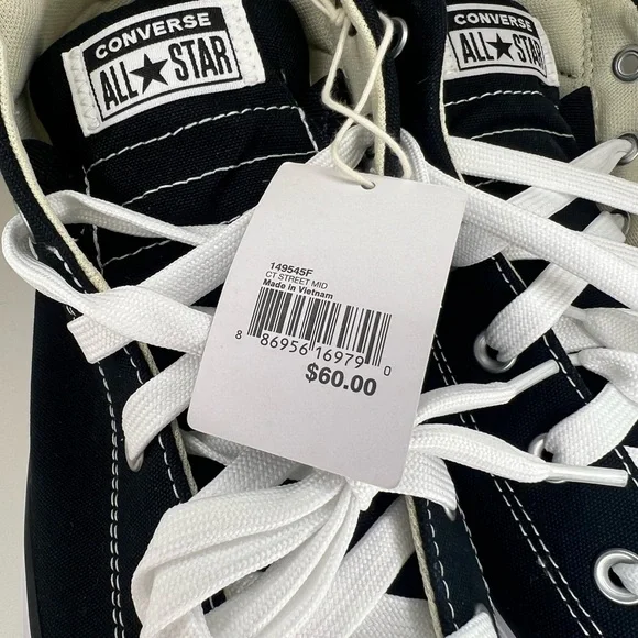 Converse Adult Street Mid Sneakers Black 11.5 - Picture 9 of 10